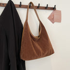 Suede Casual Hobo Bag with Shoulder Strap and Spacious Interior