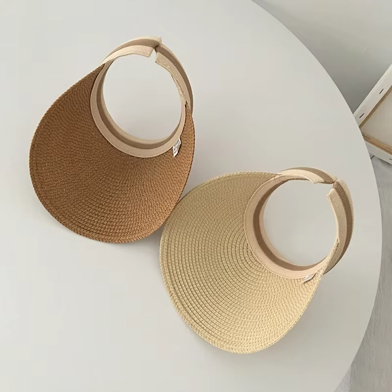 Summer Wide-Brim Straw Sun Visor Hat with Adjustable Fit, view 3