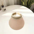 Summer Wide-Brim Straw Sun Visor Hat with Adjustable Fit, view 7