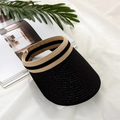Summer Wide-Brim Straw Sun Visor Hat with Adjustable Fit