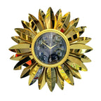 Sunburst Decorative Wall Clock with Leaf Motif | High & Bury