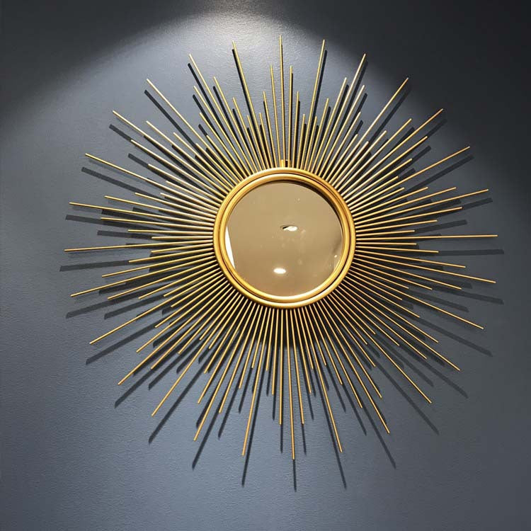 Sunburst Decorative Wall Mirror with Radiating Rays | High & Bury