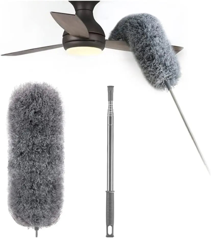Telescopic Microfibre Duster with Flexible Head and 3 Replacement Heads, view 7