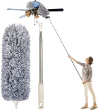 Telescopic Microfibre Duster with Flexible Head and 3 Replacement Heads