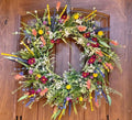 Texas Wildflower Wreath with Silk Flowers, Grapevine Base, 19–22 Inches