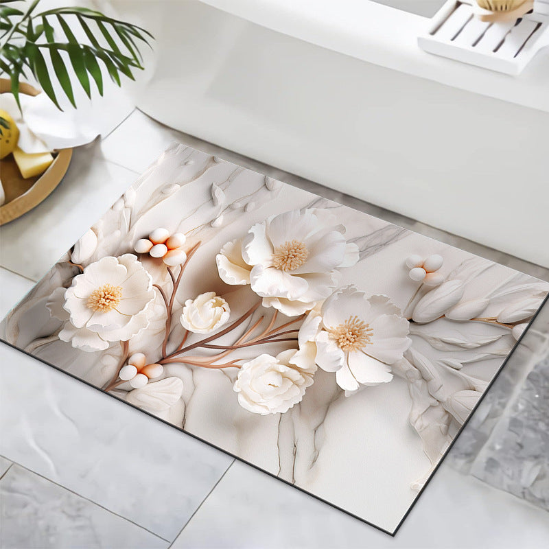 Textured Floral Design Bath Mat | High & Bury