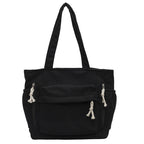 Textured Multi-Pocket Tote Bag with Zipped Front Pocket, view 10
