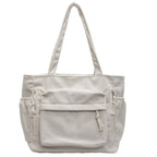 Textured Multi-Pocket Tote Bag with Zipped Front Pocket, view 6