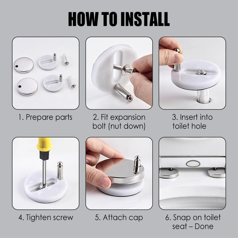 Toilet Seat Stabilising Fixing Kit with 304 Stainless Steel Screws, view 6