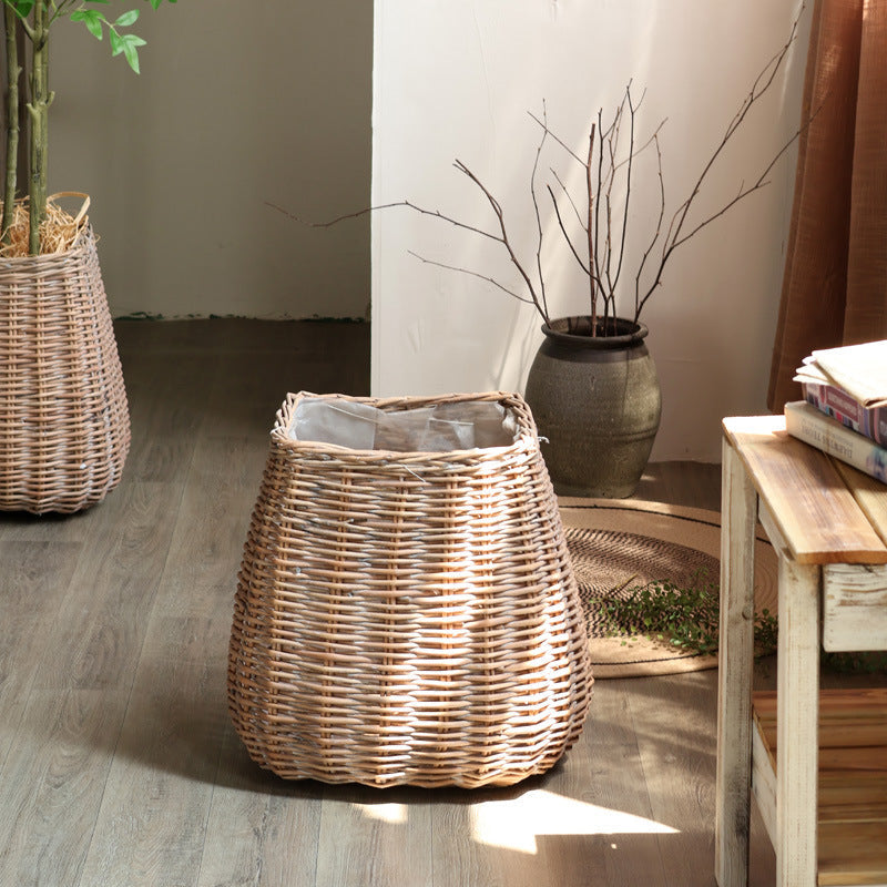 Trash Can Wood Handwoven | High & Bury