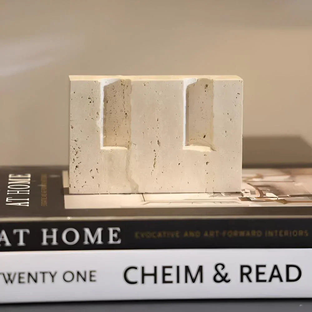 Travertine Candle Holder