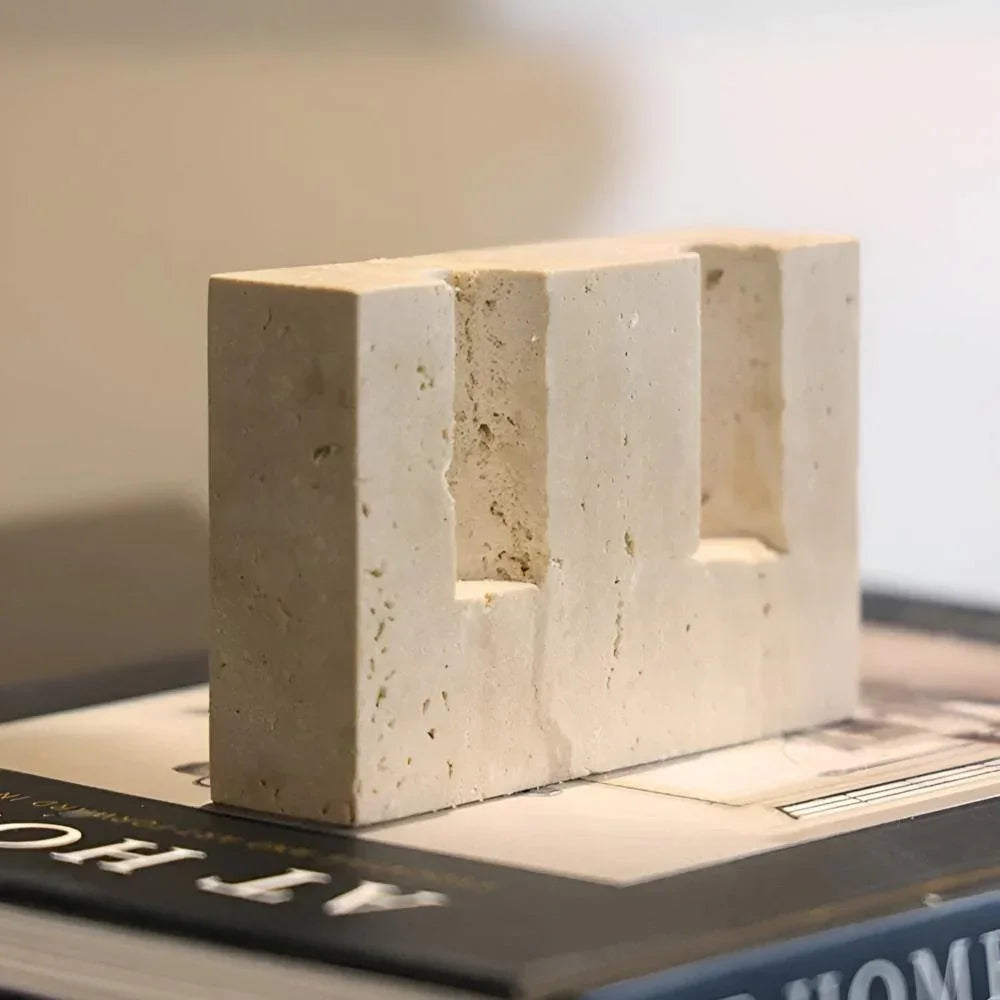 Travertine Candle Holder