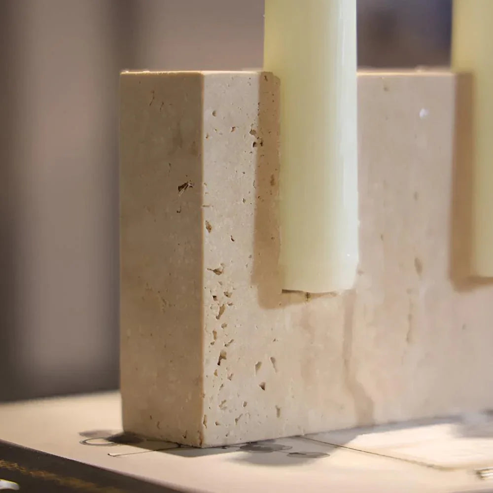 Travertine Candle Holder