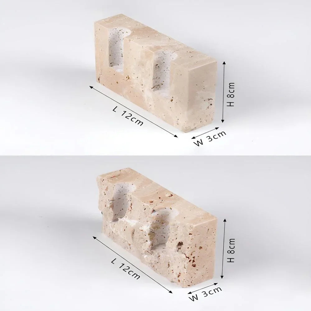 Travertine Candle Holder