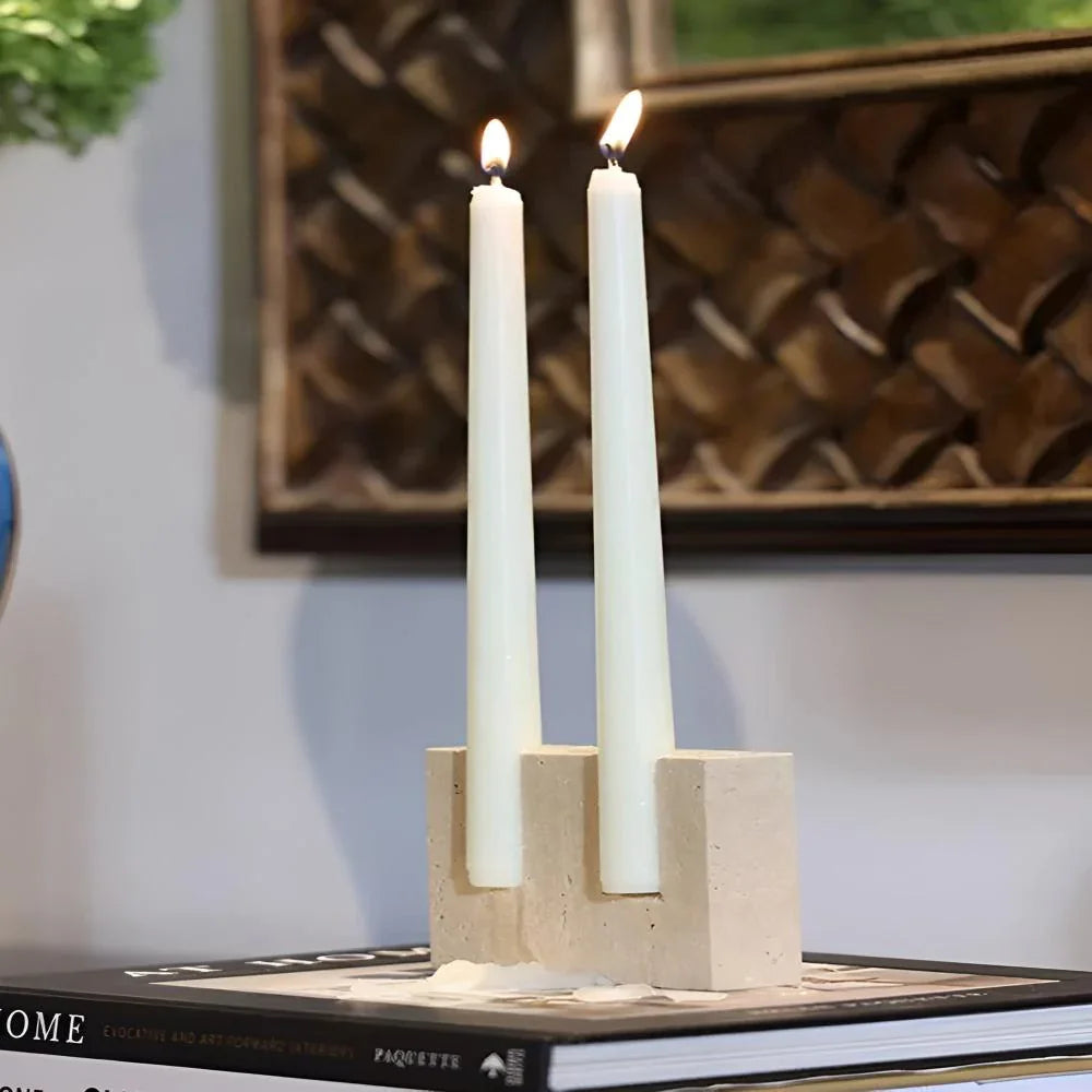 Travertine Candle Holder