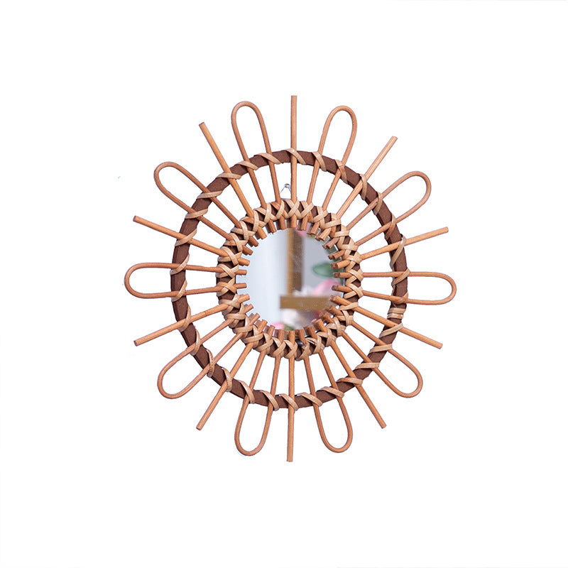 Trendy Round Wall Mirror with Rattan Frame | High & Bury