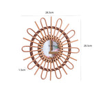 Trendy Round Wall Mirror with Rattan Frame | High & Bury