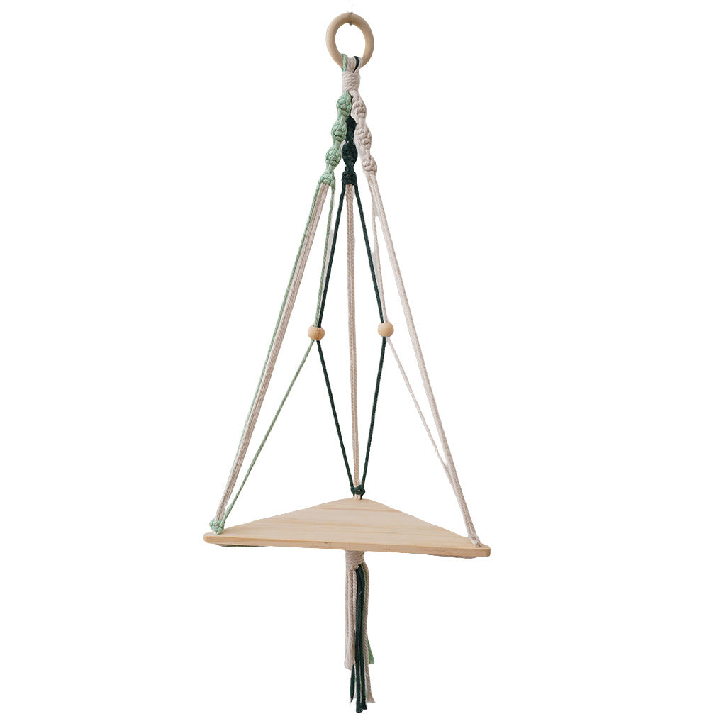 Triangular Macrame Hanging Shelf | High & Bury