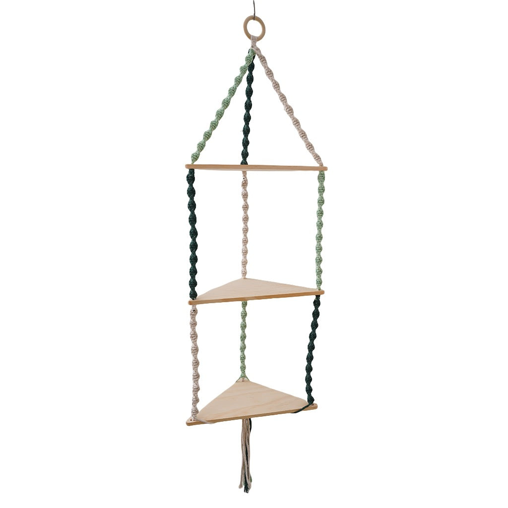 Triangular Macrame Hanging Shelf | High & Bury