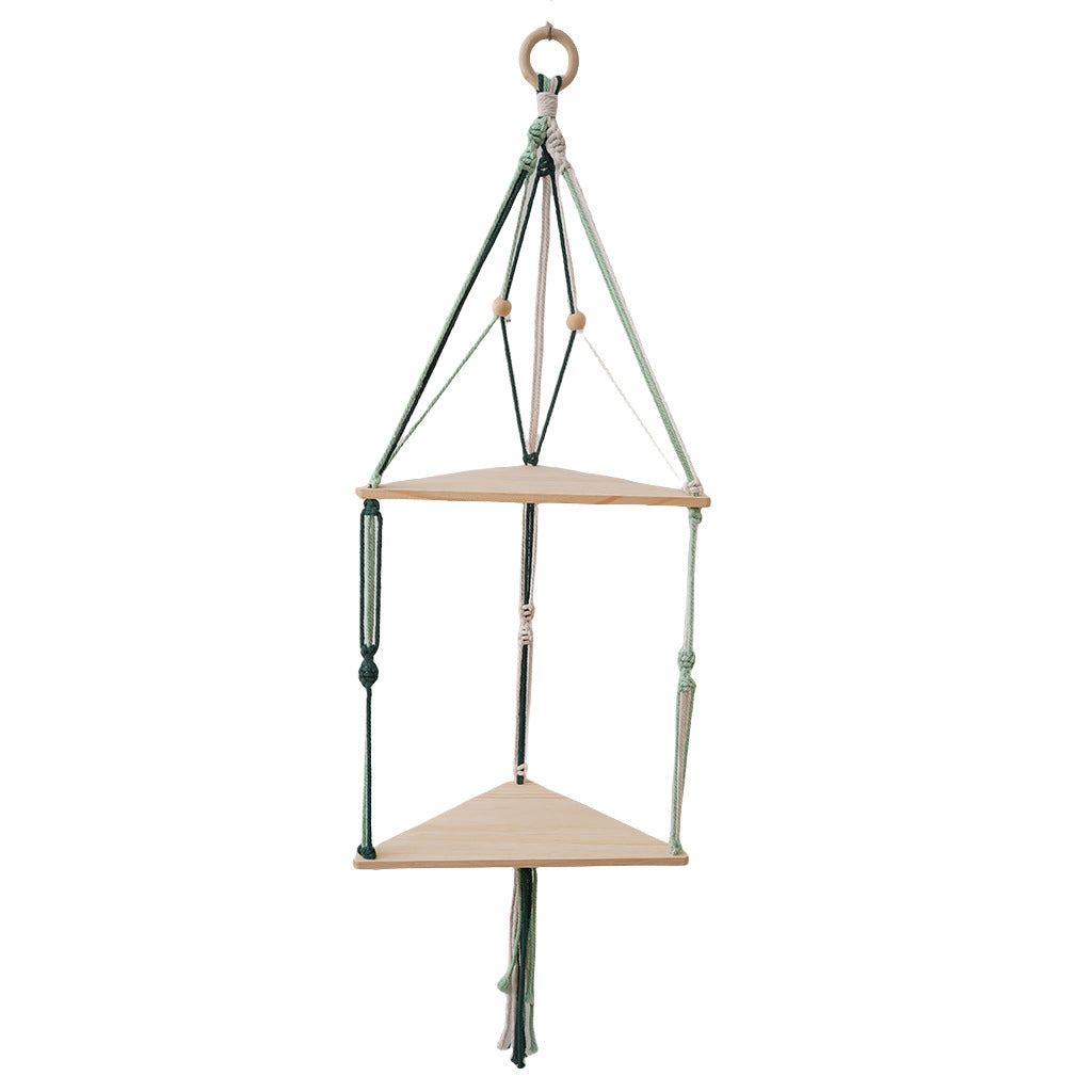 Triangular Macrame Hanging Shelf | High & Bury