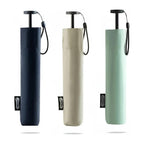 Triple-Fold Non-Automatic Aluminium Alloy Tube Rain Umbrella, Navy, view 4
