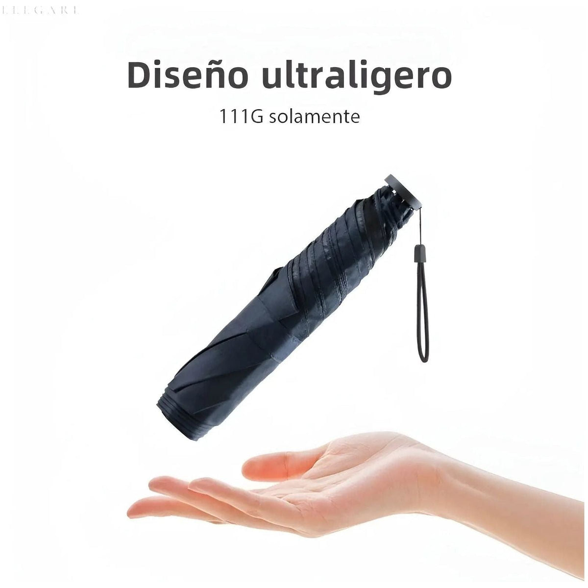 Triple-Fold Non-Automatic Aluminium Alloy Tube Rain Umbrella, Navy, view 6