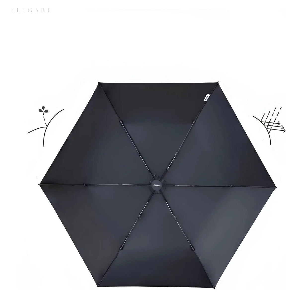 Triple-Fold Non-Automatic Aluminium Alloy Tube Rain Umbrella, Navy, view 8