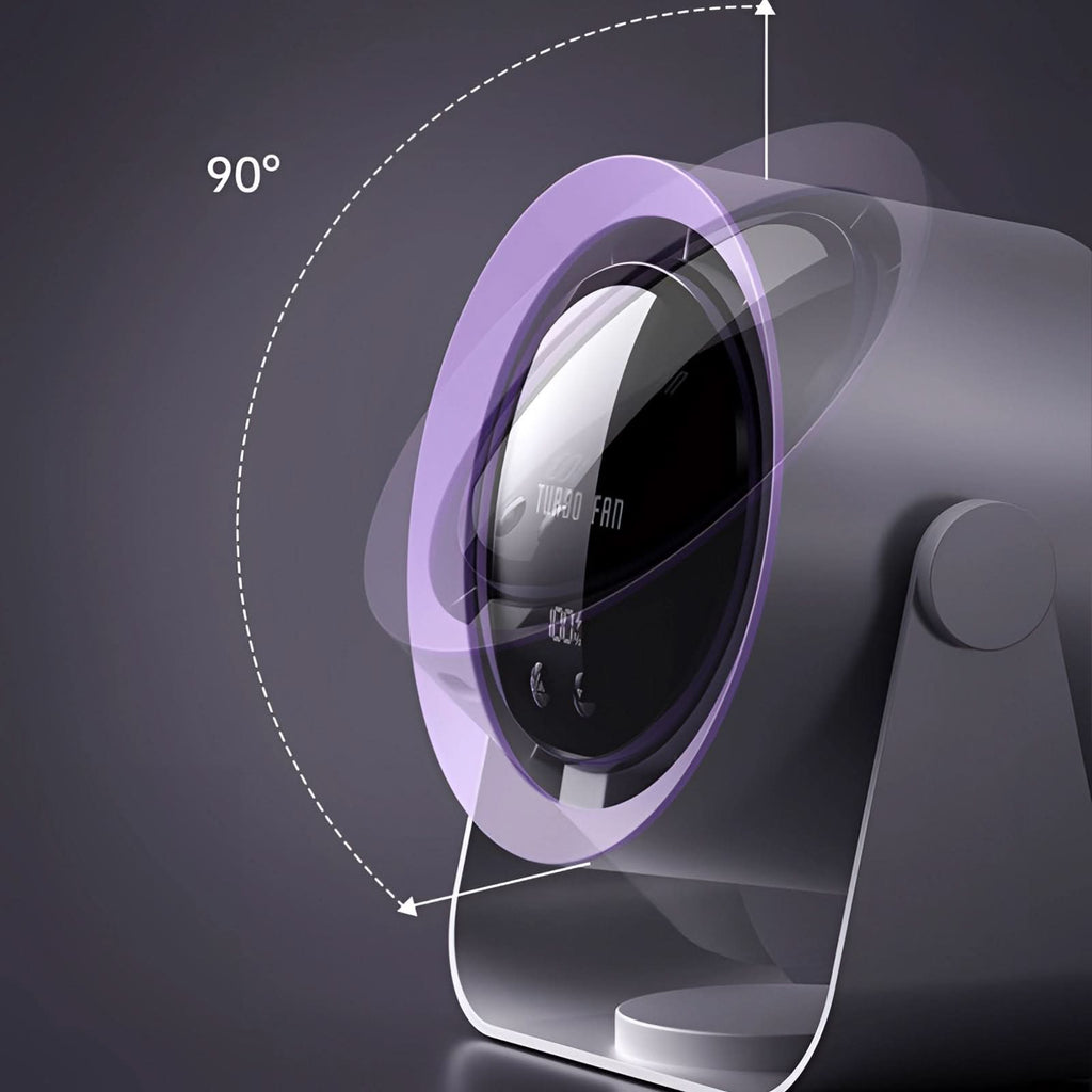 Turbo Bladeless Fan with LED Display and Various Speeds for Indoor Use