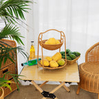 Two-Tiered Woven Fruit Display Stand | High & Bury