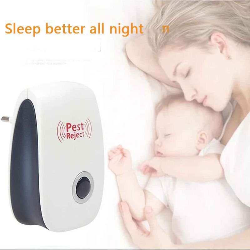 Ultrasonic Insect Repellent Plug-In, 90 × 56 × 50mm White ABS, view 7