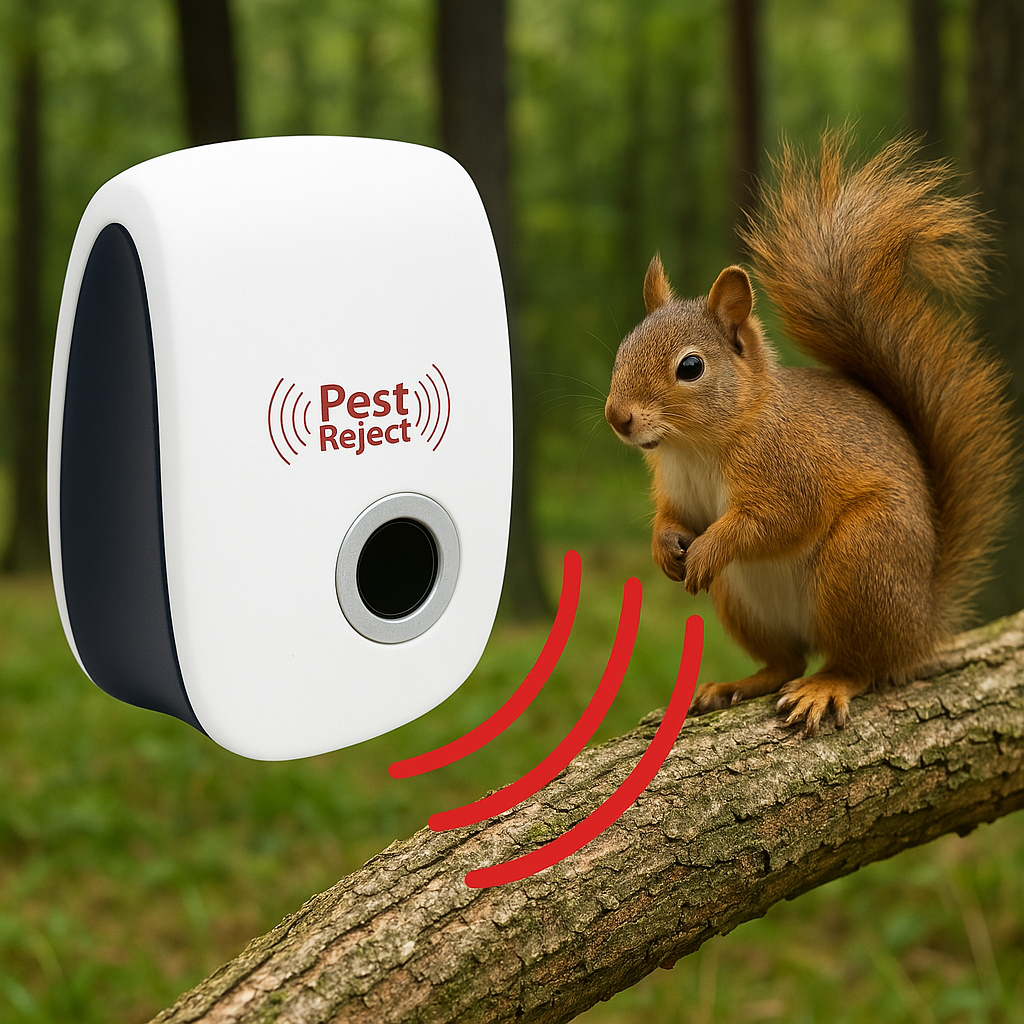 Ultrasonic Squirrel Repeller Device for Gardens and Yards