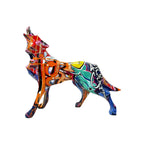 Unique Wolf Sculpture made of Hand-Painted Resin | High & Bury