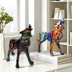 Unique Wolf Sculpture made of Hand-Painted Resin | High & Bury