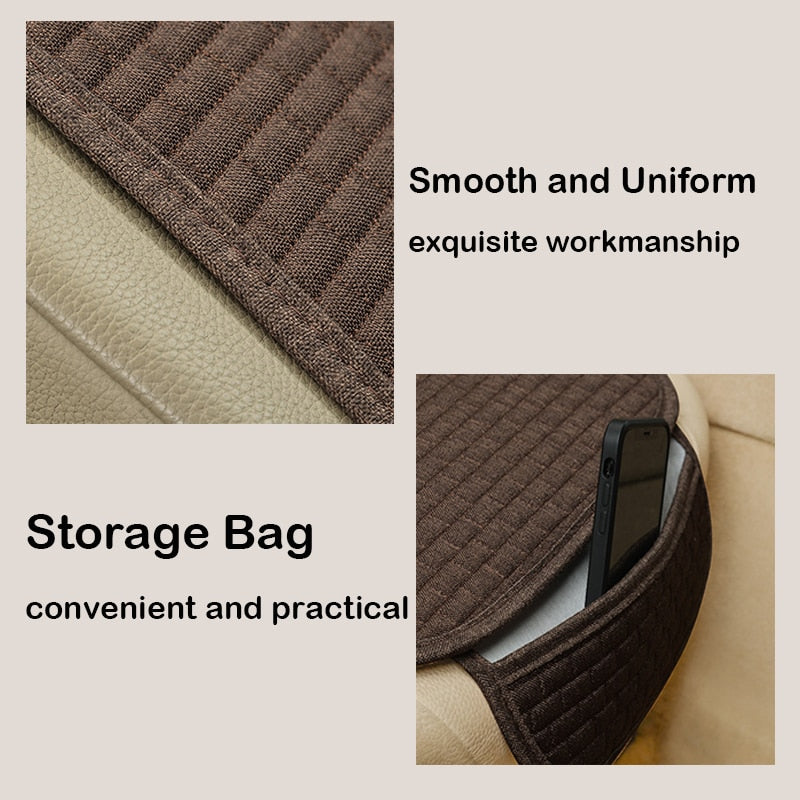 Universal Anti-Slip Car Seat Pocket Cover Mat, Flax, 133x48cm / 50x50cm, view 2