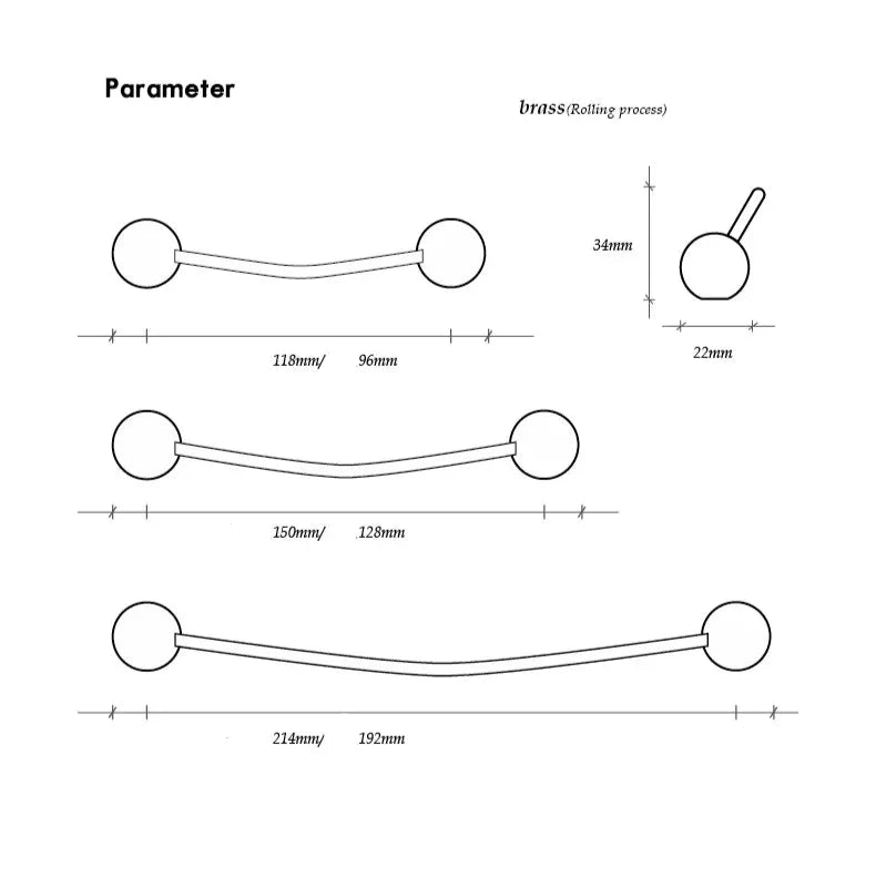 Urstunda Brass Cabinet Handle