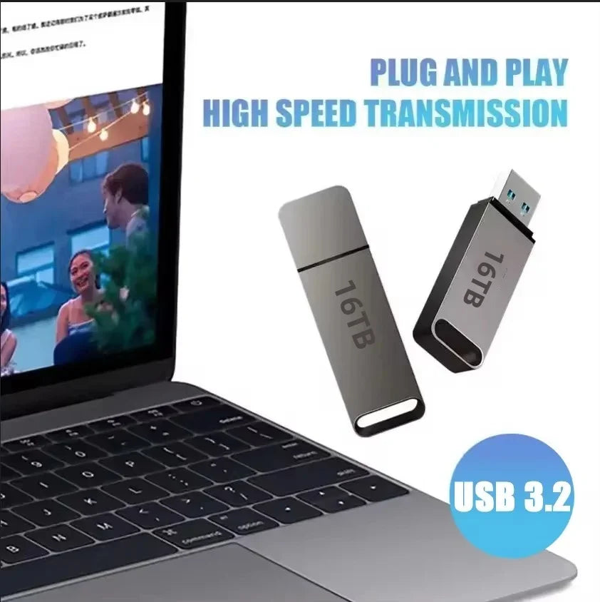 USB 3.2 Flash Drive, 16 TB, 60 × 20 × 10 mm for Windows and Mac OS, view 2