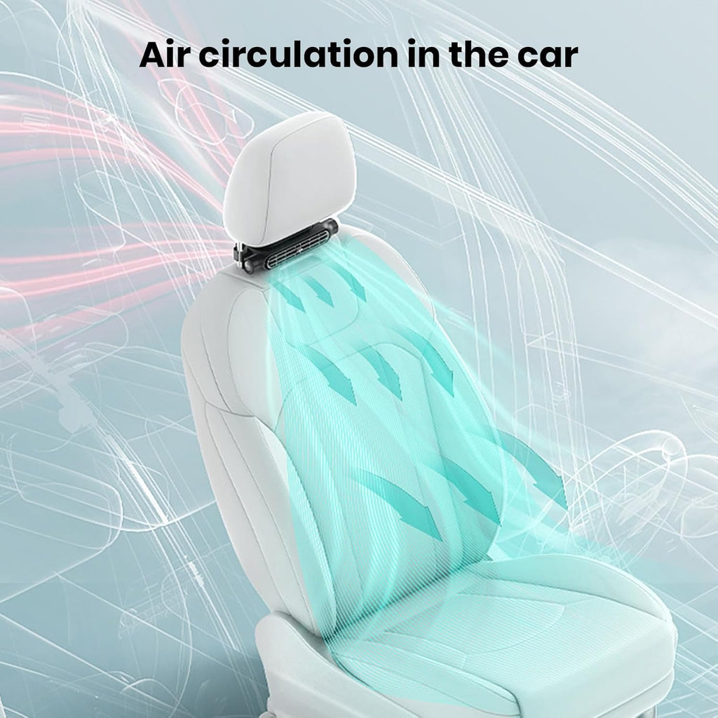 USB Car Cooling Fan Set of 2, 3 Speeds, Headrest Mount, 5 V, view 2
