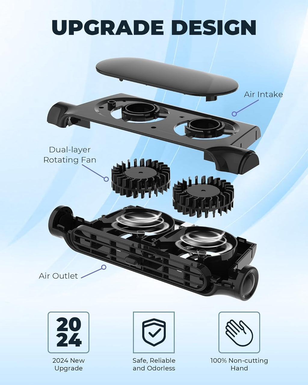 USB Car Cooling Fan Set of 2, 3 Speeds, Headrest Mount, 5 V, view 9