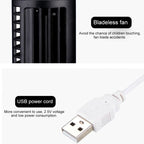 USB Tower Electric Fan, 33cm, 10.5cm Base Diameter, 2-Speed, Black, view 3