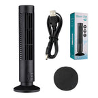 USB Tower Electric Fan, 33cm, 10.5cm Base Diameter, 2-Speed, Black, view 5