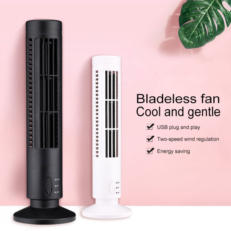 USB Tower Electric Fan, 33cm, 10.5cm Base Diameter, 2-Speed, Black, view 8