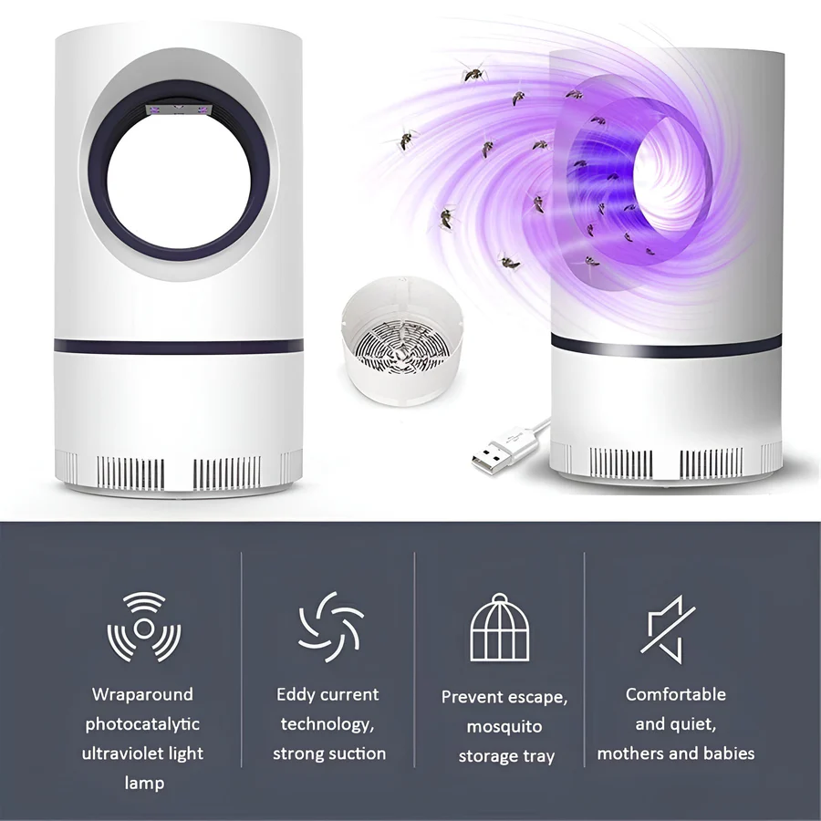USB UV LED Insect Trap with Vortex Fan, 368nm, Indoor & Outdoor, view 9