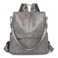 Vegan Leather Backpack with Front Zip Pockets and Adjustable Straps, view 7