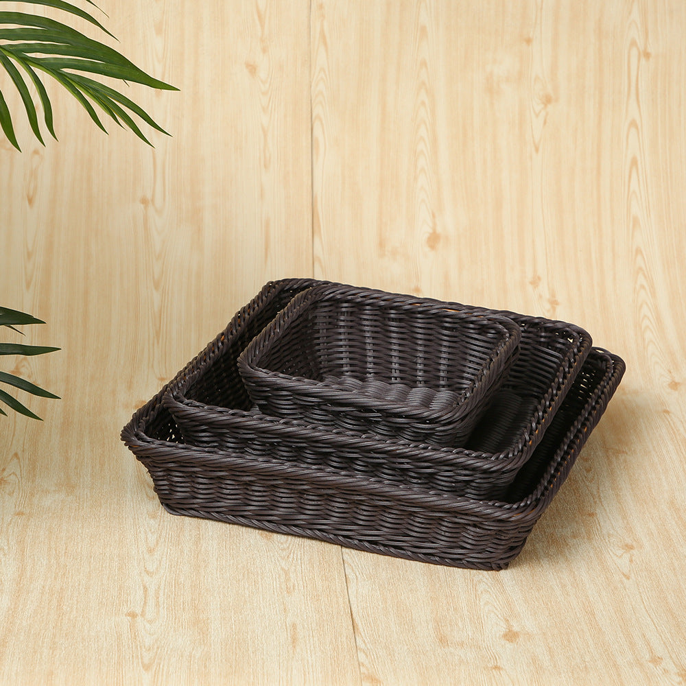 Versatile Rectangular Woven Storage Basket | High & Bury