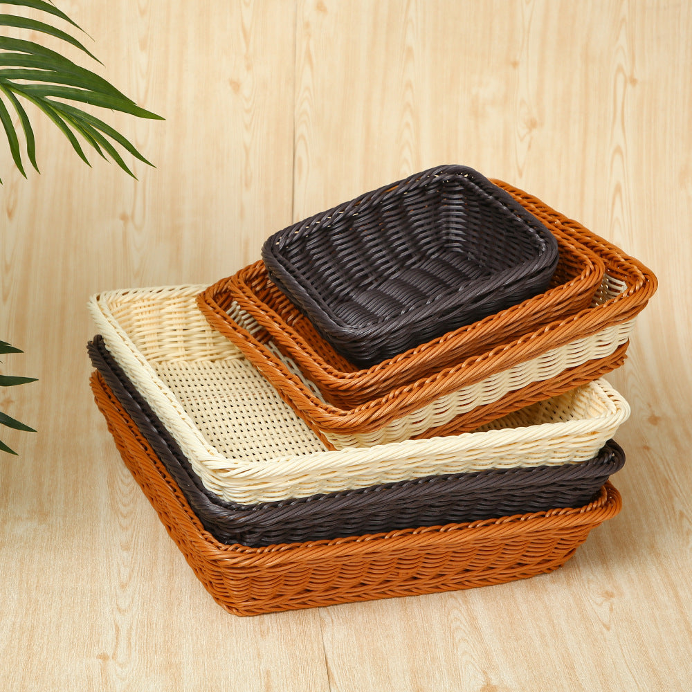 Versatile Rectangular Woven Storage Basket | High & Bury