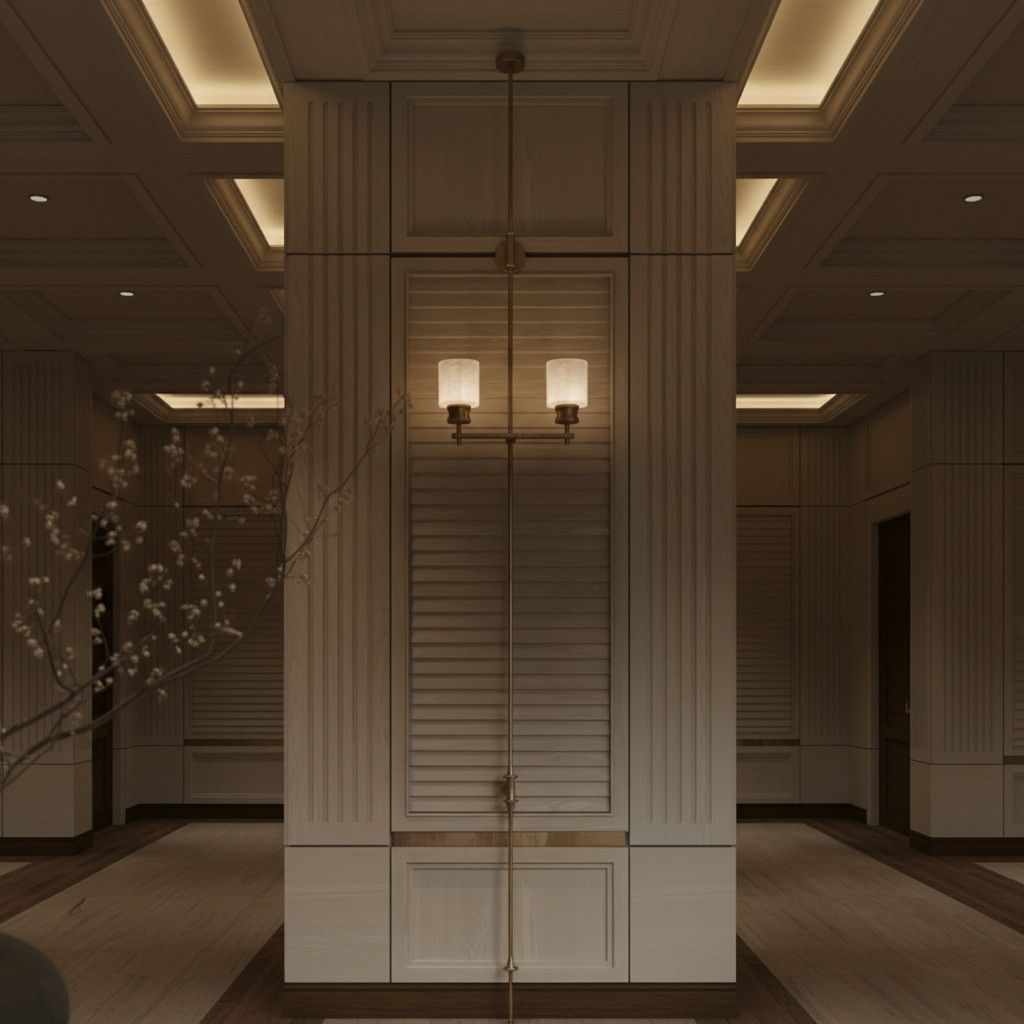 Vertical Brass Dual Glass Cylinder Wall Lamp with Strap Detail | High & Bury