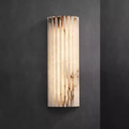 Vertical Ribbed Wall Lamp with Alabaster Effect and LED | High & Bury