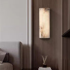 Vertical Ribbed Wall Lamp with Alabaster Effect and LED | High & Bury