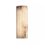 Vertical Ribbed Wall Lamp with Alabaster Effect and LED | High & Bury