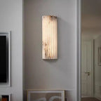 Vertical Ribbed Wall Lamp with Alabaster Effect and LED | High & Bury